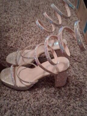 Ladies Delicacy Size Eight And A Half Ankle Wrap High Heels